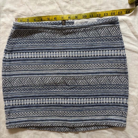 H&M L.O.G.G Blue Patterned Mini Skirt Size 6 - Picture 1 of 5